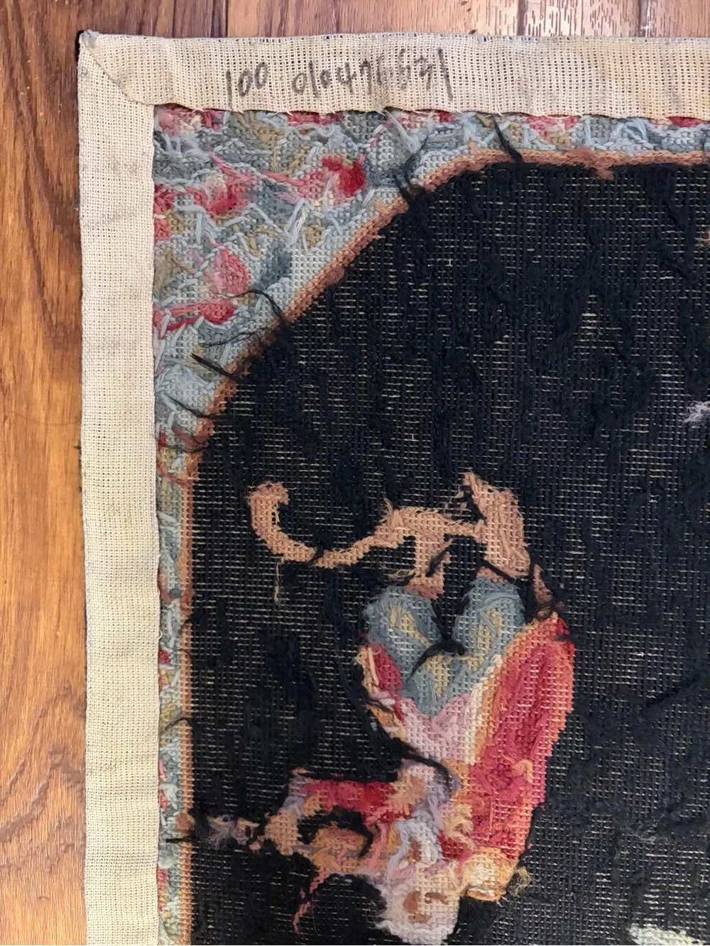 Aubusson Needlepoint Rug-Handmade 100% Wool 2001 China 48 inches X 29 Inches EUC